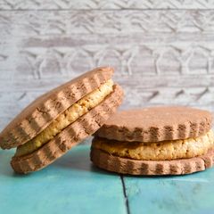 A picture of Chocolate PB Sandwich Cookies.