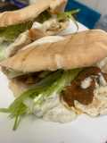 Pan de pita con cabeza de lomo