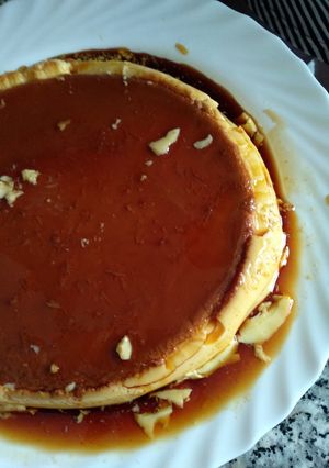 Una foto de Flan de huevo sin lactosa ni azúcar