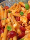 Massa fria com tomate e mozzarella