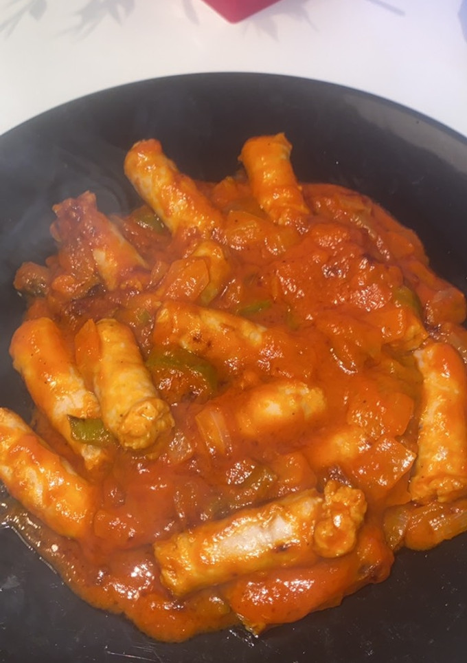 Una foto de Salchichas en salsa