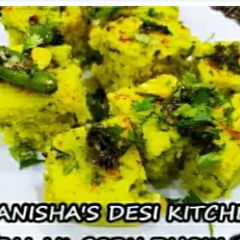 A picture of Corn Palak Dhokla.