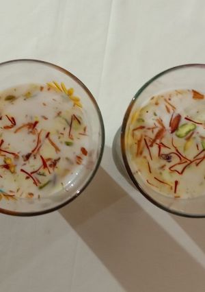 A picture of Badam kesar thandai.