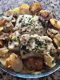 Corvina al horno con papas