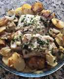 Corvina al horno con papas
