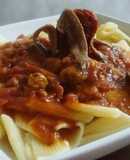 Pennes con Tuco de mejillones y anchoas