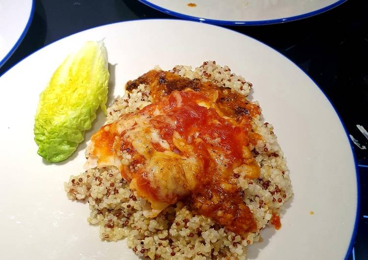 Bacalao gratinado con quinoa y bulgur