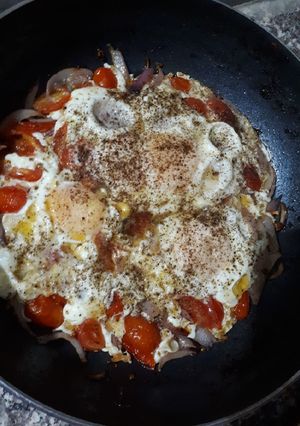 صورة لوصفة بيض وبندورة 😋😋