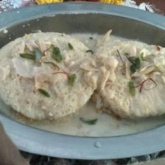 A picture of Poha rasmalai.