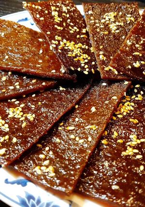 Hình của món Khô heo Bak Kwa (rougan肉干).