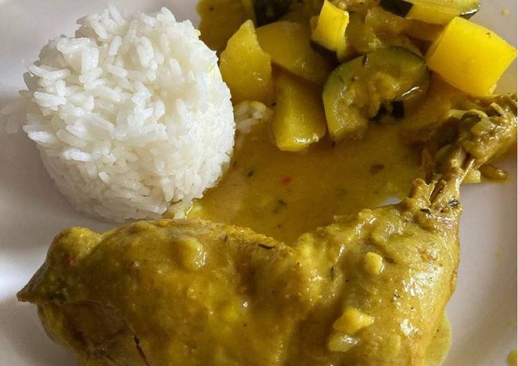 Colombo de poulet riz et légumes