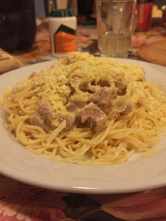 Una foto de Tallarines a la Carbonara sin huevo