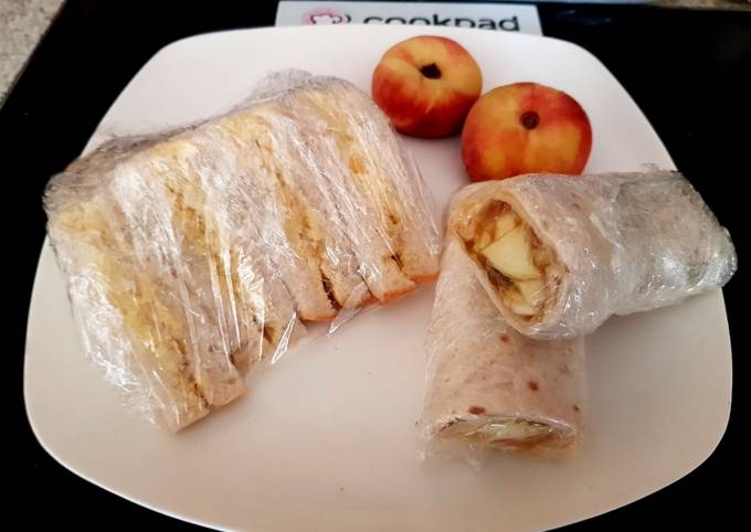 My Apple&Sauce wrap an also Egg&Sweetcorn Sandwich childs picnic