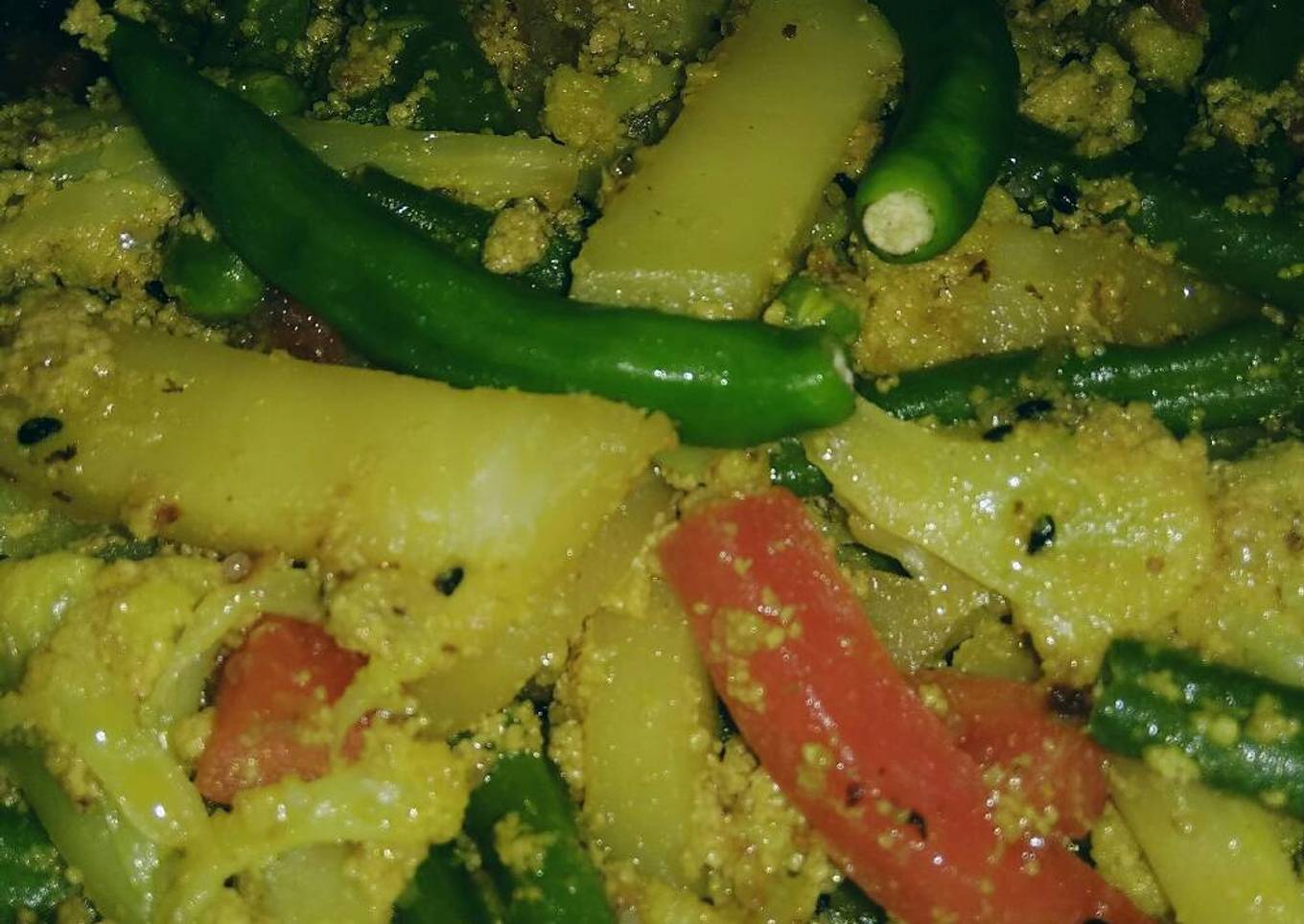 Mixed vegetables posto. mixed vegetables with poppy seeds paste