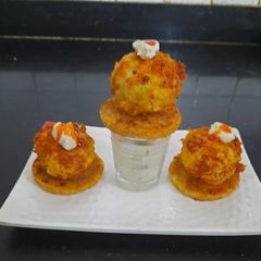 A picture of Angara paratha potato with punjabi lassi shot.