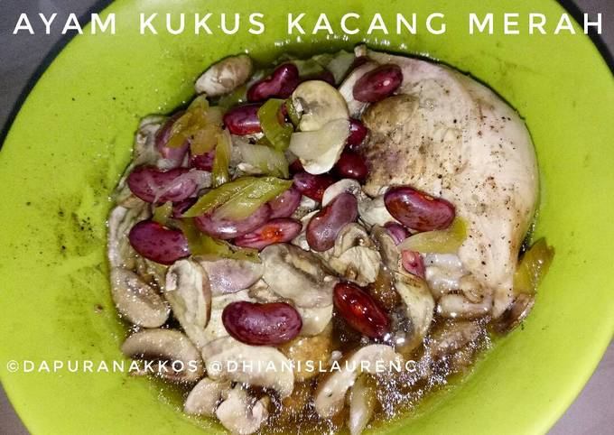 Ayam kukus kacang merah dan jamur tiram (menu diet) foto resep utama