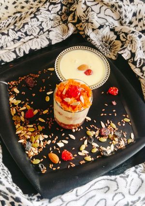 A picture of CARROT CUSTARD PUDDING 🍮.
