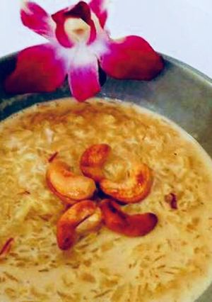 A picture of Poha kheer/Flatten rice pudding(no sugar).