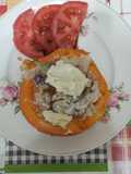 Cuenco de calabaza con sabor de mar