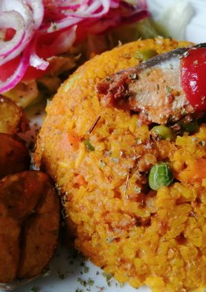 Una foto de Arroz de sardinas