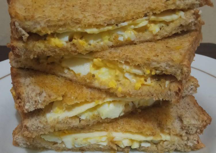 Mudah Cepat Memasak Sandwich telur praktis untuk sarapan Nikmat Lezat