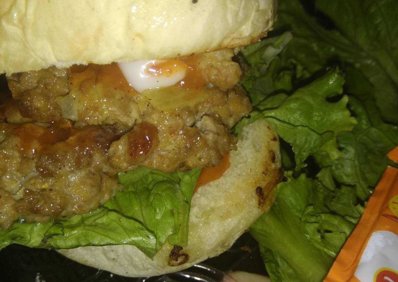 Beef patty burger
