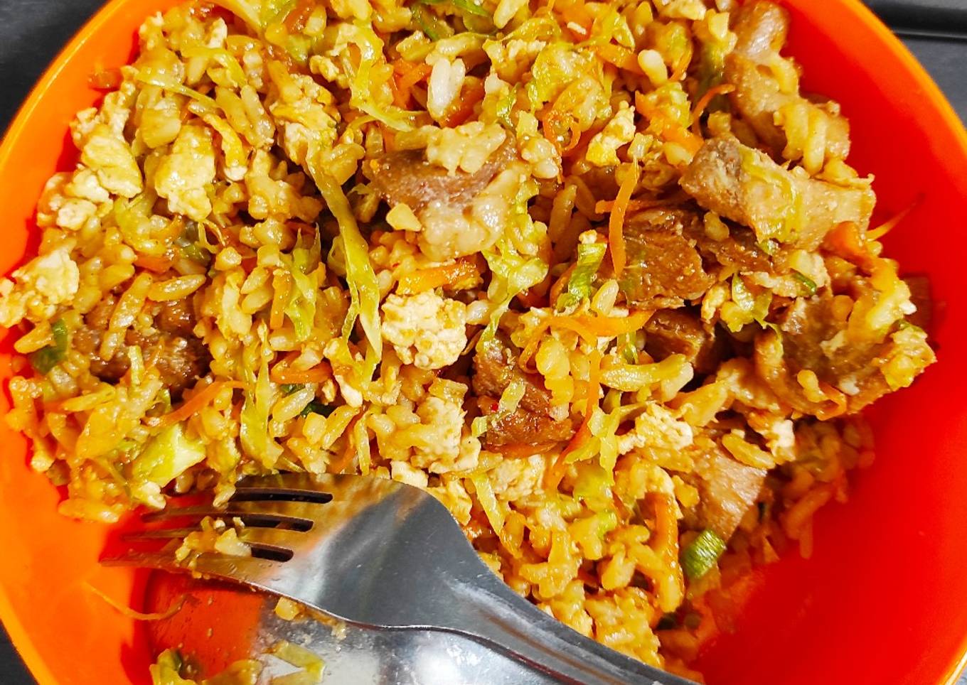 Nasi goreng less calories high protein (diet trick)