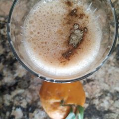 A picture of Peach, strawberries n Orange smoothie!.