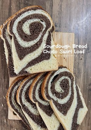 Foto resep Sourdough Bread Choco Swirl Loaf (Roti Ragi Alami)