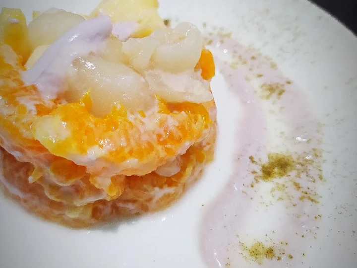 Cara Simple Menyiapkan Resep  Simple Fruits Salad 🍊🍎🍨 yang Enak, Lezat Sekali