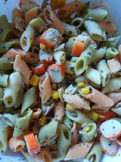 Una foto de Ensalada fría con pasta de verduras