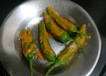 Fresh, Prepare Recipe Green chilli fry Delicious