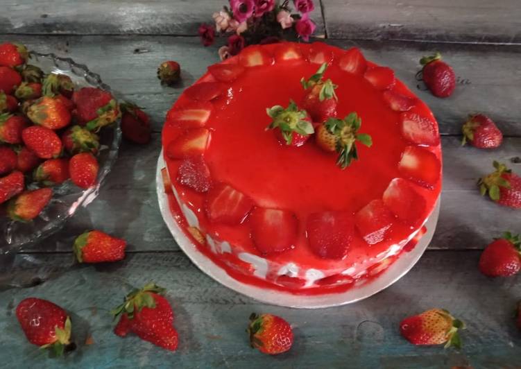 Easiest Way to Make Quick Strawberry 🍓 Cake