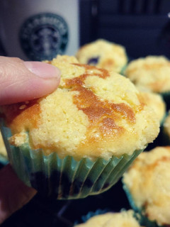 A picture of Blueberry cheese muffins.