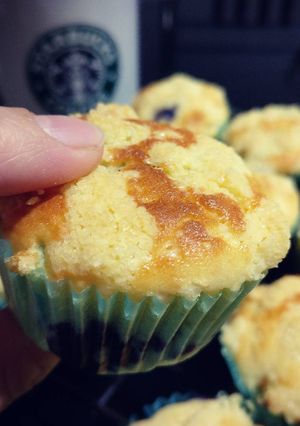 A picture of Blueberry cheese muffins.