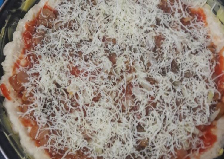 Bumbu Pizza sosis dg uk sendok mkn | Bahan Membuat Pizza sosis dg uk sendok mkn Yang Lezat Sekali