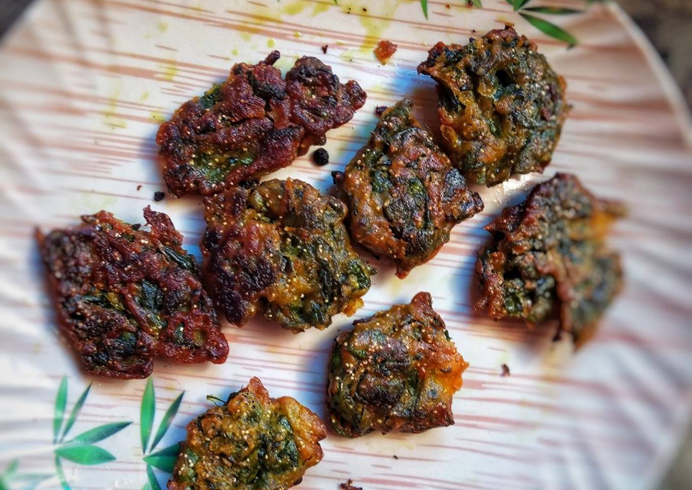 Thankuni patar bora or Indian pennywort fritters