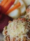 Zapallitos rellenos de proteína de soja con verdura (vegano)
