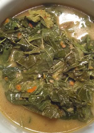 Foto resep Daun singkong teri bumbu kuning 😊