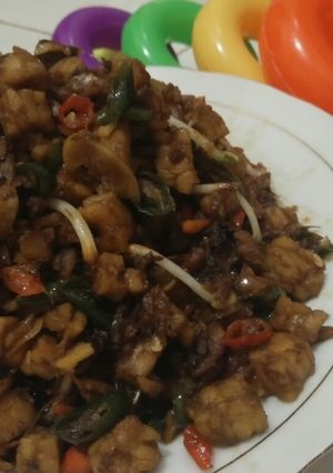 Foto resep Oseng ikan asin kelotok mix tempe bumbu kecap