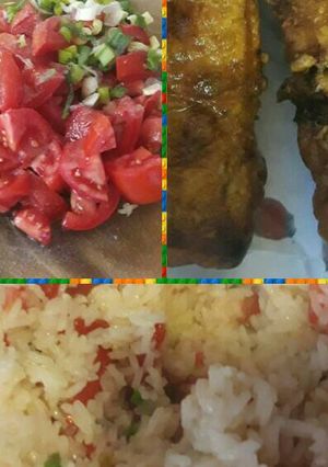 Una foto de Filet de Merluza al estilo marinera