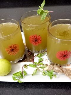 આદુ લીંબુ ફુદીના નું શરબત (Ginger Lemon Pudina Sharbat Recipe In Gujarati) રેસીપી મુખ્ય ફોટો