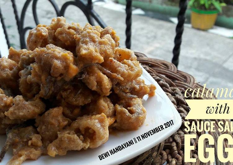 Cumi goreng dengan saus telur asin