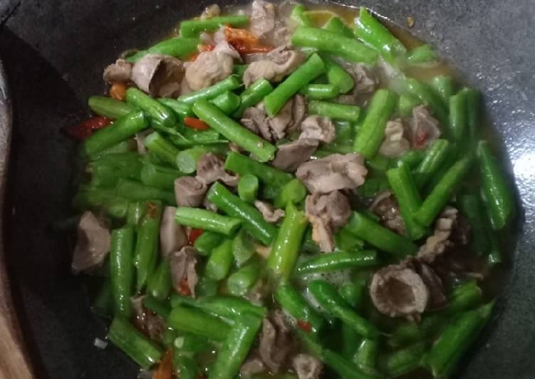 Resep Tumis buncis ampela ayam yang nikmat