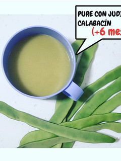 Una foto de Ideas para bebés/Puré de judías y calabacín /