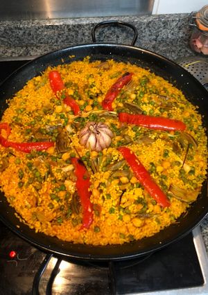 Una foto de Paella verde o de verduras