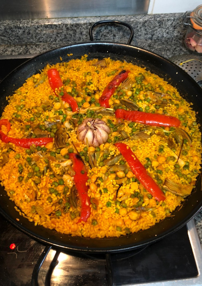 Una foto de Paella verde o de verduras