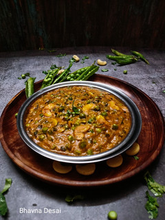 A picture of વટાણા નું શાક.(Green peas Sabji recipe in Gujarati).