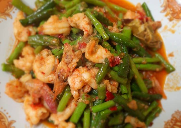 Tumis udang dan kàcang panjang