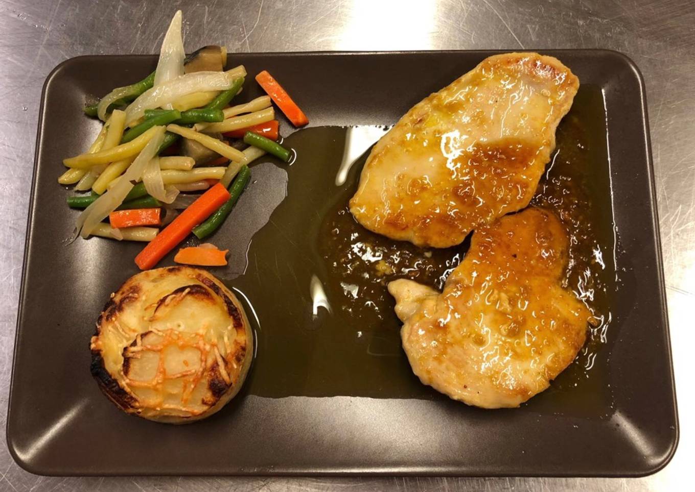 Pollo a la mostaza miel